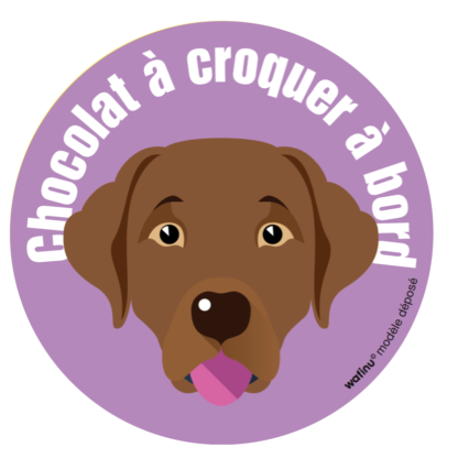 Le labrador chocolat (autocollant)