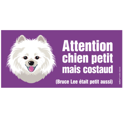 Le spitz blanc (autocollant de portail)